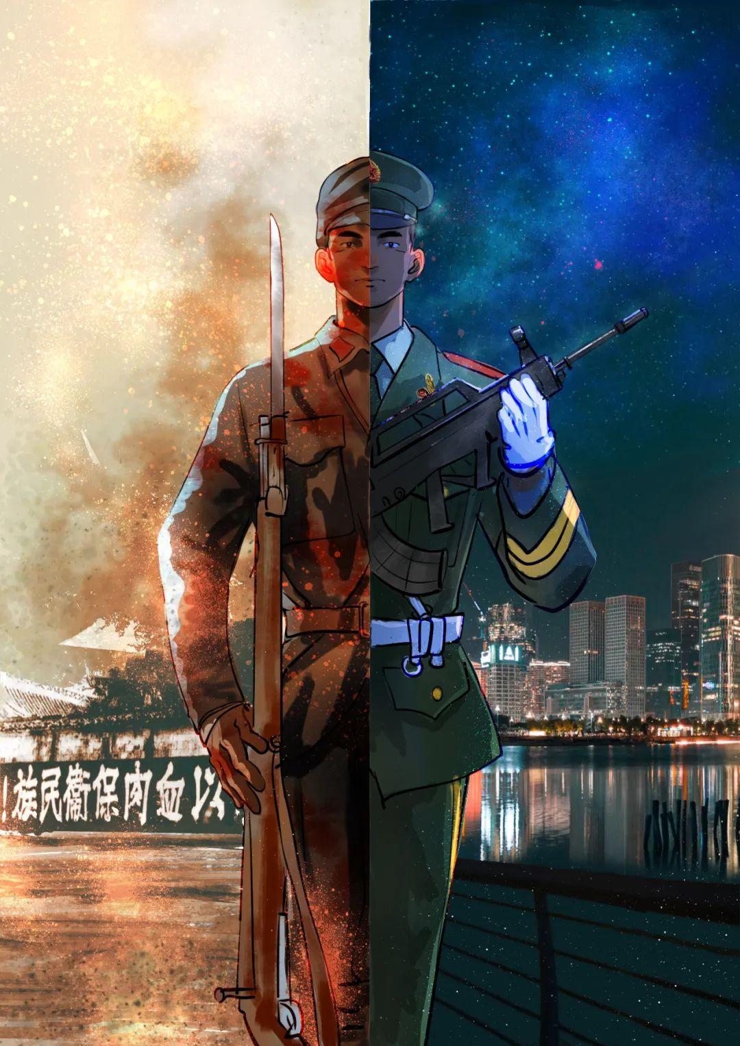 军人全屏壁纸，荣耀与使命的象征，荣耀使命，军人全屏壁纸展现军魂风采