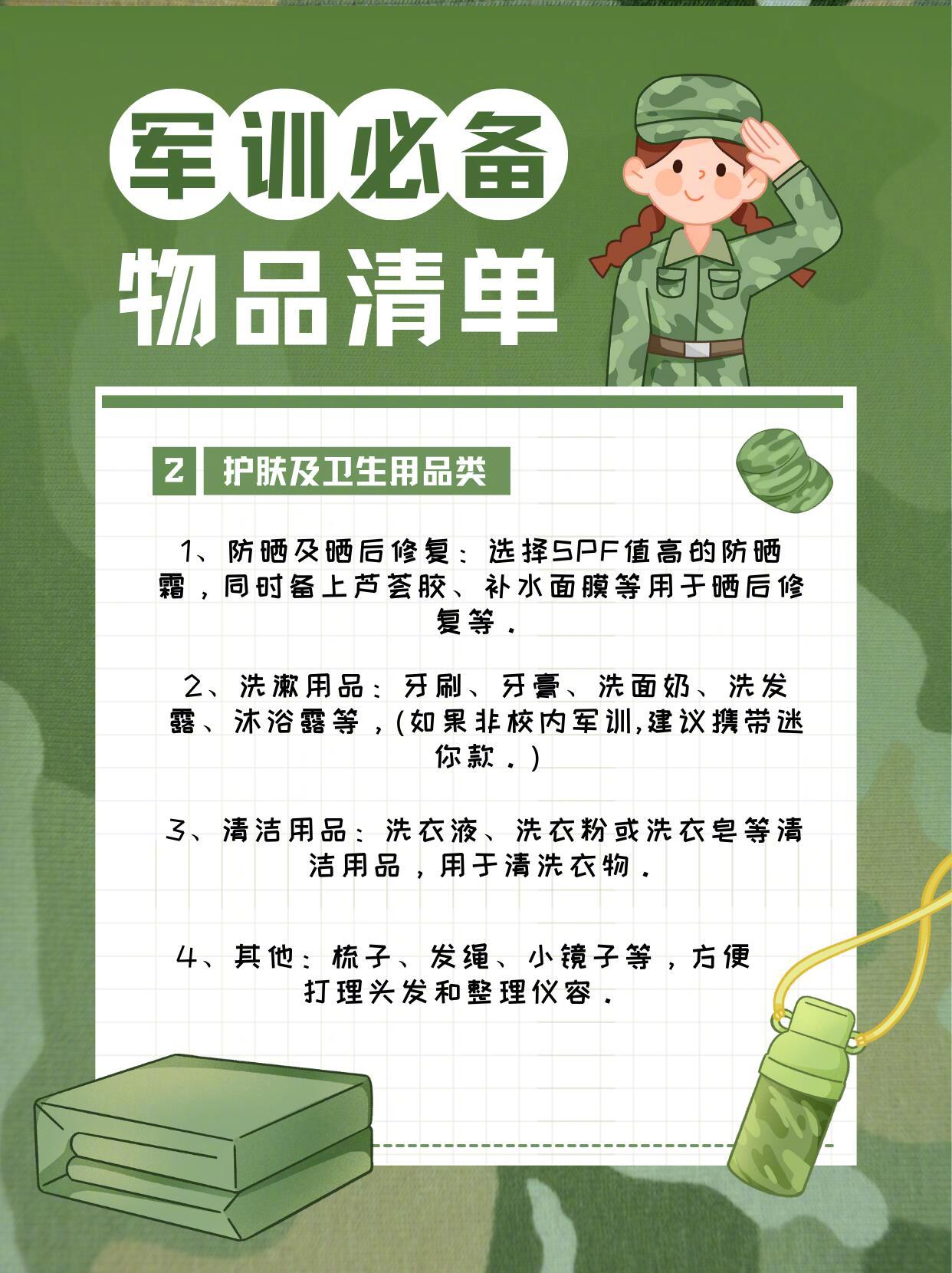 军训必备物品清单，百件精选，助你顺利度过军训时光，军训必备物品清单，百款精选助你轻松应对军训挑战