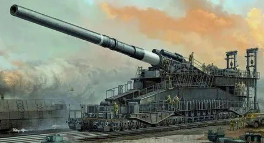 古斯塔夫巨炮,壮丽之形与巨大之力,古斯塔夫巨炮,壮丽形态与巨力展现