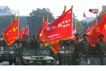 阅兵战旗方队，荣耀与力量的展现，阅兵战旗方队，荣耀与力量的盛大展示